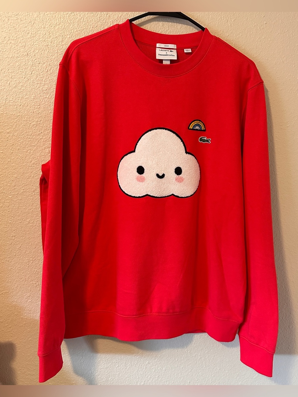 Lacoste x FriendsWithYou Red Unisex Sweatshirt Size L